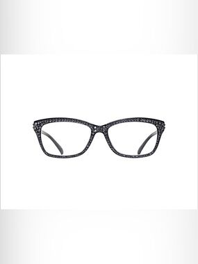 Jimmy Crystal New York Black Crystal Rectangular Frame Reading Glasses